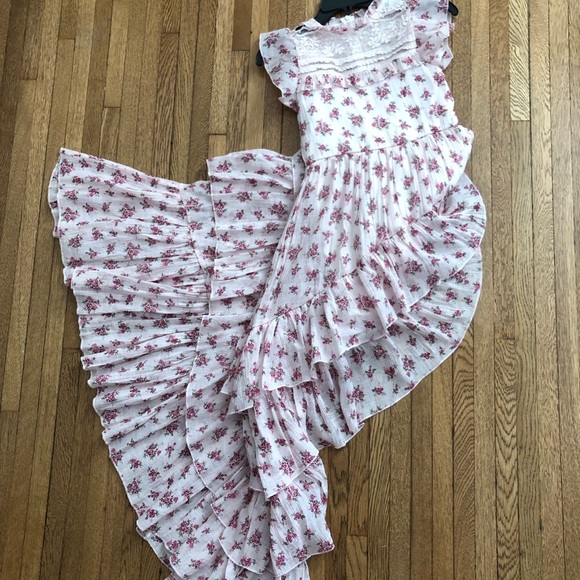 Joyfolie Mia Joy Caroline pink floral maxi dress girls 10 pink rose ruffles lace - Picture 10 of 12